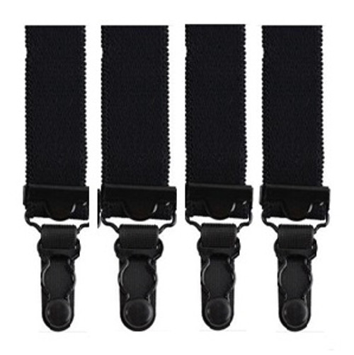 Shirt Garter 2 Pair Original New Black Military Issue Heavy Duty (Shirt Stays) 