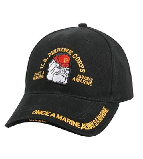 Marines Devil Dog Baseball Hat - Black Marines Devil Dog Baseball Hat - Black