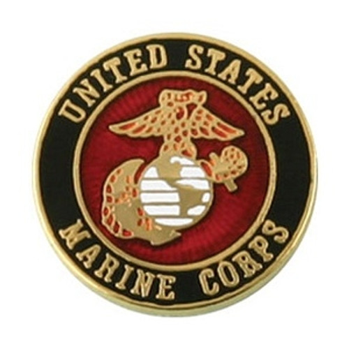 United States Marine Corps EGA Round Lapel Pin 3/4 inch United States Marine Corps EGA Round Lapel Pin 3/4 inch