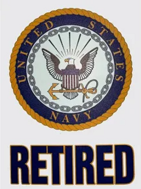 Retired US Navy Sticker Retired US Navy Sticker