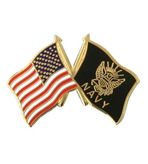USA/Navy Crossed Flag Lapel Pin USA/Navy Crossed Flag Lapel Pin