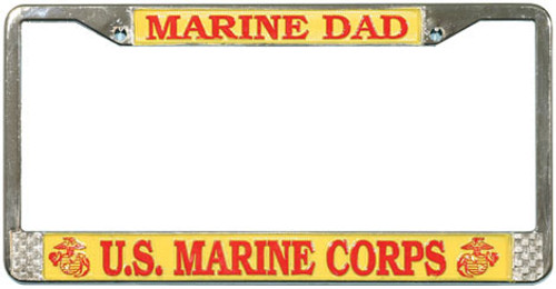 Marine Dad License Plate Frame