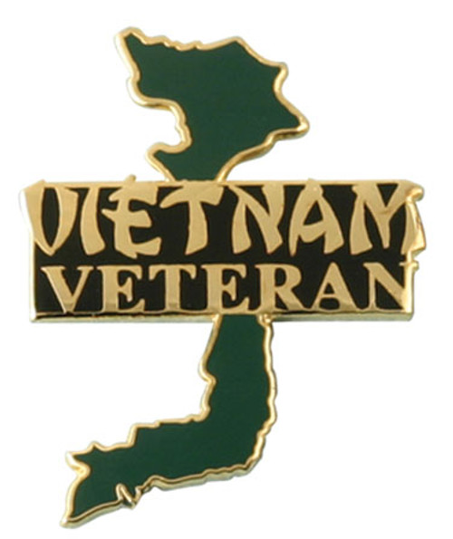 Vietnam Veteran Hat Pin w/Country Vietnam Veteran Hat Pin w/Country