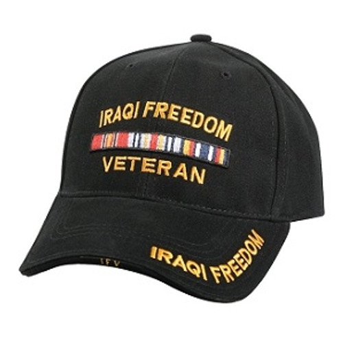 Deluxe Iraqi Freedom Veteran Service Ribbon Baseball Hat Deluxe Iraqi Freedom Veteran Service Ribbon Baseball Hat