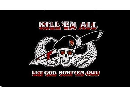 3ft x 5ft Kill em all Let God Sort em Out Flag 3ft x 5ft Kill em all Let God Sort em Out Flag