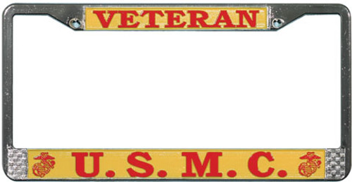 USMC Veteran License Plate Frame USMC Veteran License Plate Frame