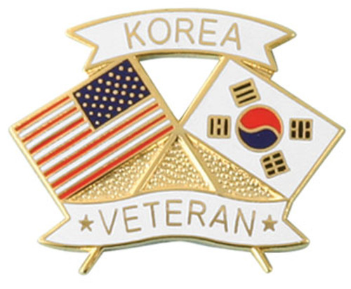 USA / Korea Crossed Flag Lapel Pin