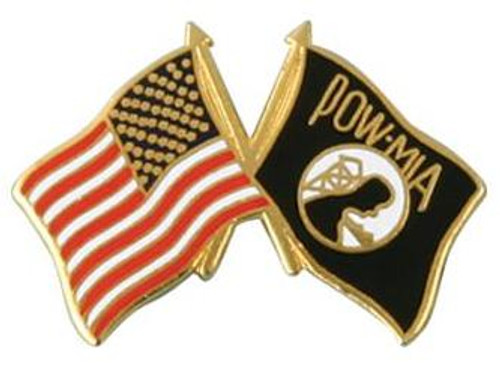 USA / POW/MIA Crossed Flag Lapel Pin USA / POW/MIA Crossed Flag Lapel Pin