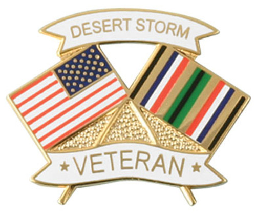 USA / Desert Storm Crossed Flag Lapel Pin