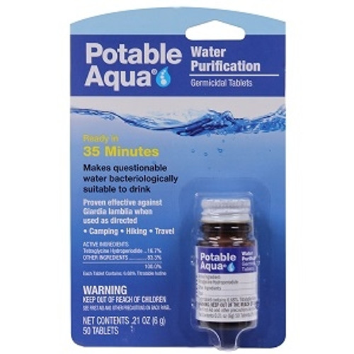 Potable Aqua Water Purification Tablets - 50 Tablets 