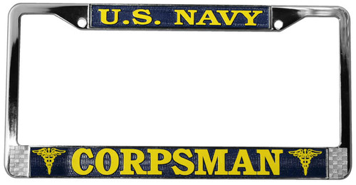 US Navy Corpsman License Plate Frame US Navy Corpsman License Plate Frame