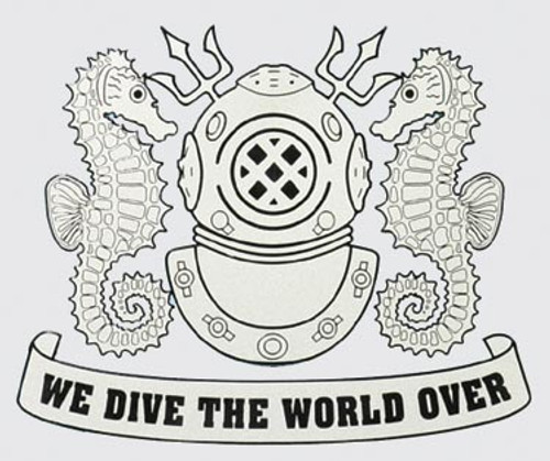 Navy Master Diver We Dive the World Silver Decal Navy Master Diver We Dive the World Silver Decal