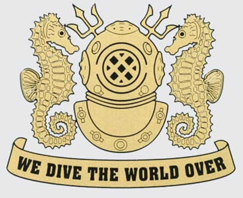 Navy Diver We Dive The World Over Gold Decal Navy Diver We Dive The World Over Gold Decal
