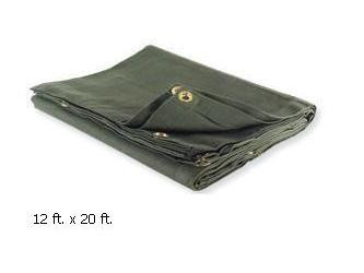 New Heavy Duty Canvas Tarp 12ft x 20ft 