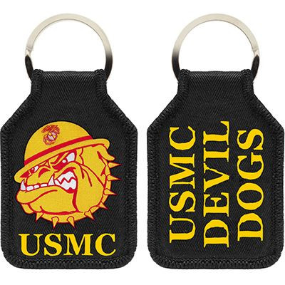 USMC Bulldog Embroidered Key Chain