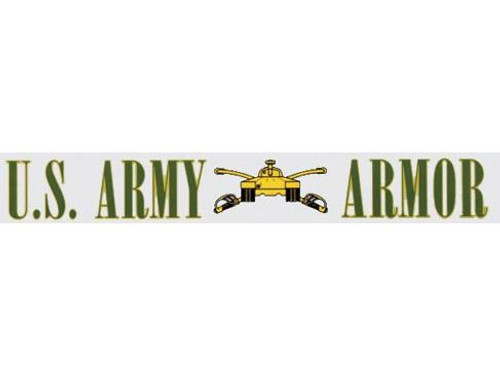 US Army Armor with Branch Insignia Window Strip Decal US Army Armor with Branch Insignia Window Strip Decal