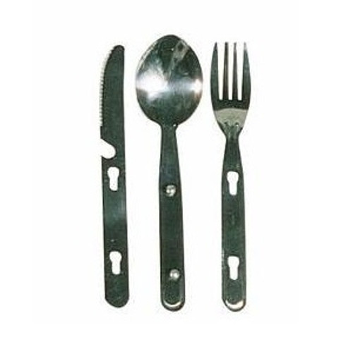 3 Piece Stainless Steel Knife Fork and Spoon Chow Set 3 Piece Stainless Steel Knife Fork and Spoon Chow Set