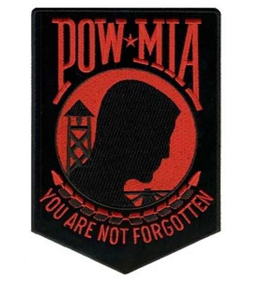 Red & Black POW MIA Patch Red & Black POW MIA Patch