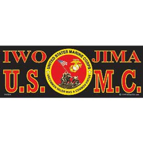 U.S.M.C. IWO JIMA- Bumper Sticker U.S.M.C. IWO JIMA- Bumper Sticker