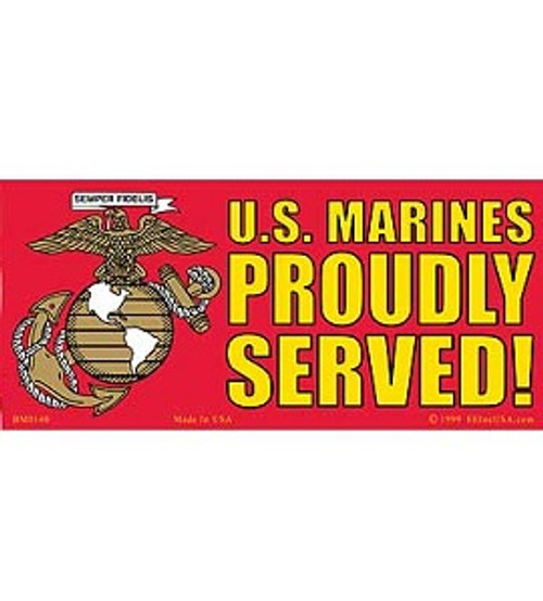 Proudly Served! U.S. Marines Sticker Proudly Served! U.S. Marines Sticker