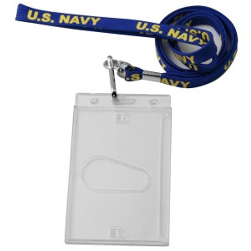 US Navy Lanyard w/ Hook and Plastic Badge Holder