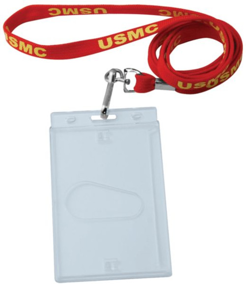 USMC Lanyard w/ Hook and Plastic Badge Holder