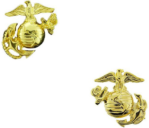 USMC EGA Hat Pin Lapel Pin Gold - 1-1/8" left and right USMC EGA Hat Pin Lapel Pin Gold - 1-1/8" left and right