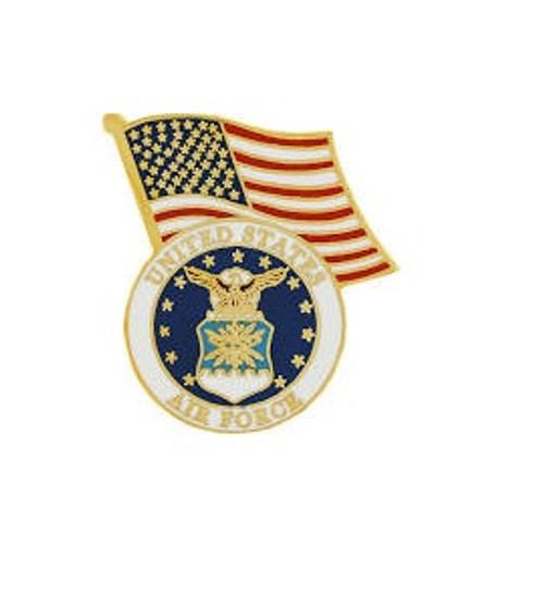 USAF Logo with American Flag Pin USAF Logo with American Flag Pin