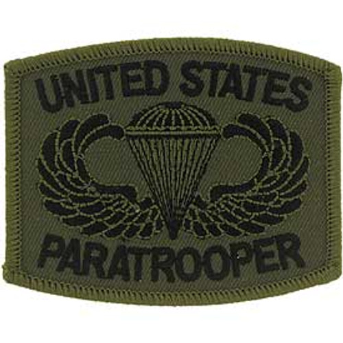 U.S. Od and Black Paratrooper Patch U.S. Od and Black Paratrooper Patch