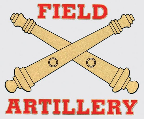Field Artillery Crossed Cannons Decal