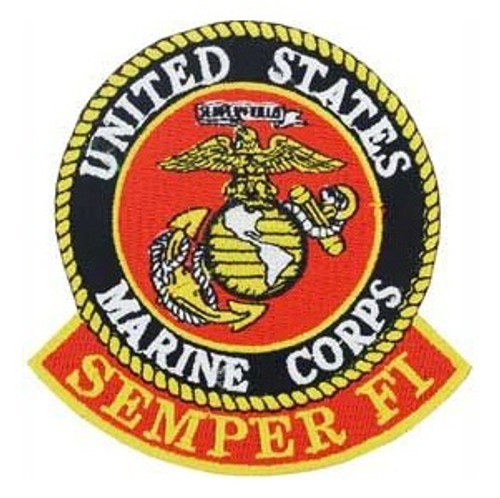 USMC Logo Semper Fi Patch - Black/Red USMC Logo Semper Fi Patch - Black/Red