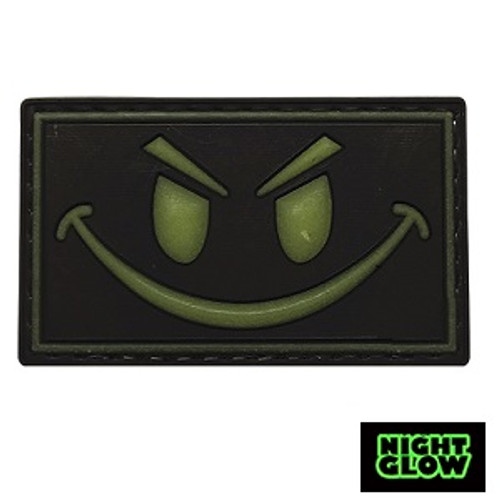 Glow in the Dark Smiley Face PVC Morale Patch Glow in the Dark Smiley Face PVC Morale Patch