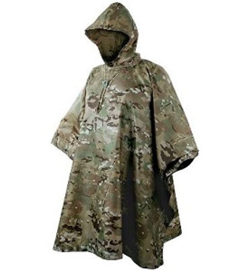 Multicam Waterproof Ripstop Hooded Nylon Military Poncho Made in USA