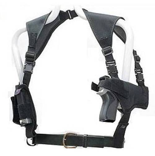FS Glock w/Rails Horiz. Shoulder Holster w Harness & Ammo Pouch