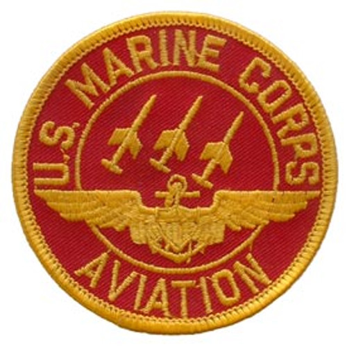 Marine Aviation Patch - Red & Gold Marine Aviation Patch - Red & Gold