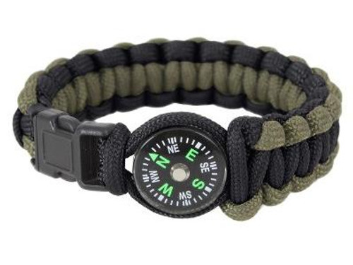 OD and Black Compass Paracord Bracelet OD and Black Compass Paracord Bracelet