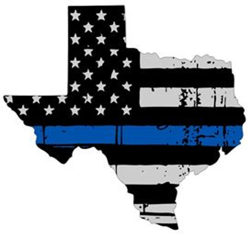 Thin Blue Line Texas Flag Decal Thin Blue Line Texas Flag Decal