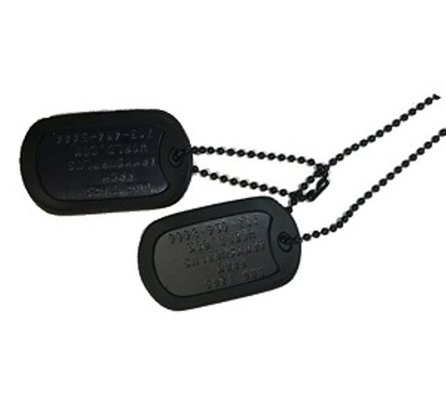 Personalized Black Military Dog Tag Kit Personalized Black Military Dog Tag Kit