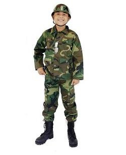 Woodland Camo Kids Soldier Costume