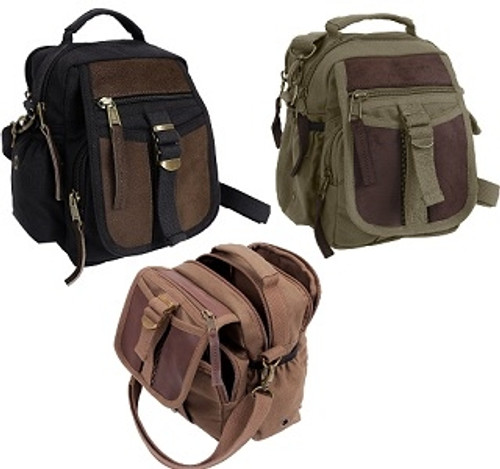 Canvas & Leather Travel Shoulder Bag Canvas & Leather Travel Shoulder Bag