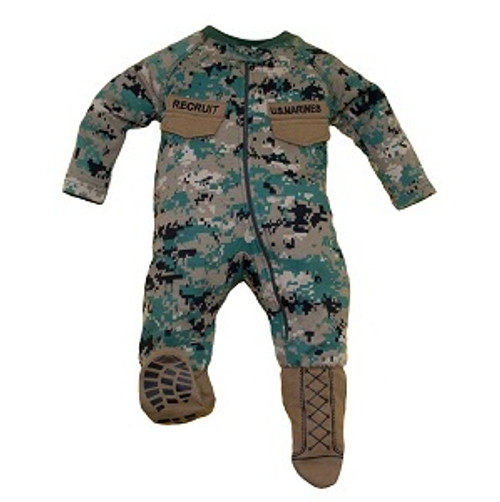 Marine Corps Baby Boy Crawler with Boots Marine Corps Baby Boy Crawler with Boots
