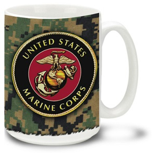 United States Marine Corps Crest On WDC - 15OZ. MUG United States Marine Corps Crest On WDC - 15OZ. MUG