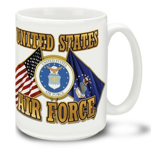 US Air Force Cross Flags - 15oz Mug US Air Force Cross Flags - 15oz Mug