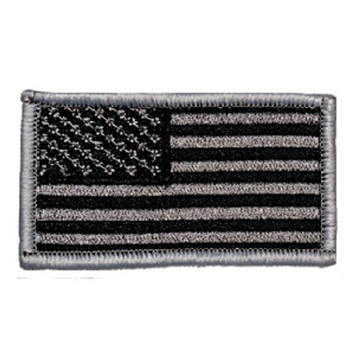 Kids Silver and Black American Flag Patch 