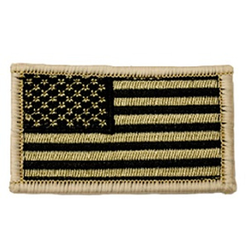 Kids Tan and Black American Flag Patch  Kids Tan and Black American Flag Patch