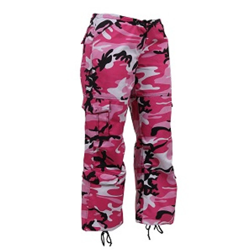 Womens Pink Camo Fatigue Pants