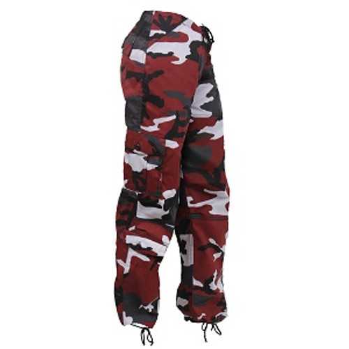 Womens Red Camo Fatigue Pants