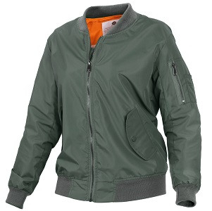Sage Green Womens MA-1 Nylon Flight Jacket at Army Surplus World