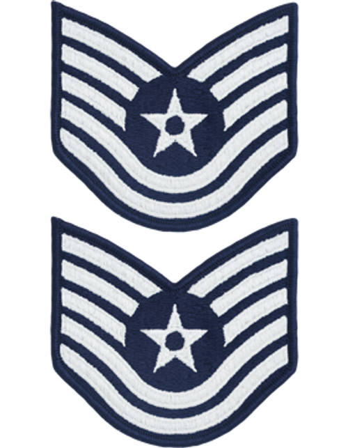 Air Force Chevron Blue and Silver (Pair) Technical Sergeant Air Force Chevron Blue and Silver (Pair) Technical Sergeant