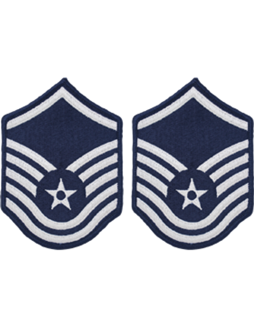 Air Force Chevron Blue and Silver (Pair) Master Sergeant Air Force Chevron Blue and Silver (Pair) Master Sergeant
